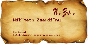 Németh Zsadány névjegykártya